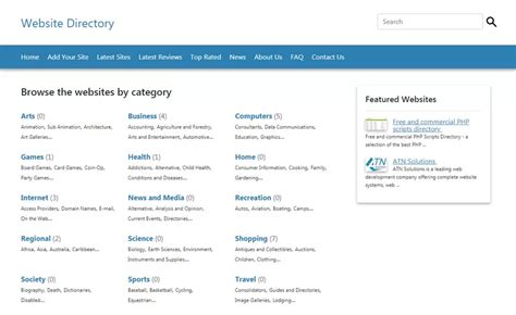 PHP Links Directory PHP Script Demo.